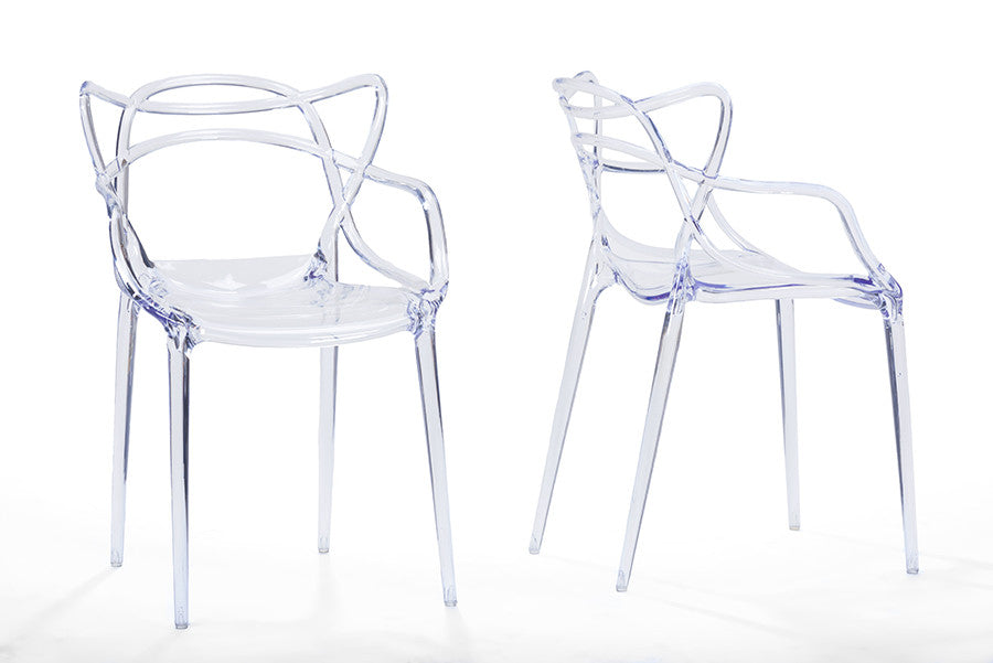 Baxton Studio Electron Clear Plastic Contemporary Dining Chair - Dine in Style Store