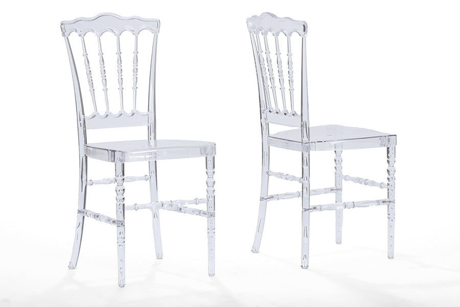 Baxton Studio Crystal Clear Plastic Contemporary Dining Chair - Dine in Style Store