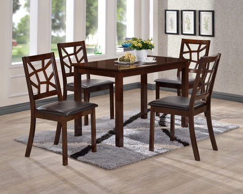 Baxton Studio Mozaika Black Leather Contemporary 5-Piece Dining Set - Dine in Style Store