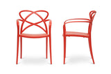 Baxton Studio Huxx Red Plastic Stackable Modern Dining Chair - Dine in Style Store