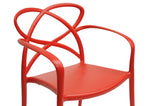 Baxton Studio Huxx Red Plastic Stackable Modern Dining Chair - Dine in Style Store