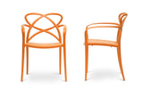 Baxton Studio Huxx Orange Plastic Stackable Modern Dining Chair - Dine in Style Store