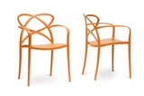 Baxton Studio Huxx Orange Plastic Stackable Modern Dining Chair - Dine in Style Store