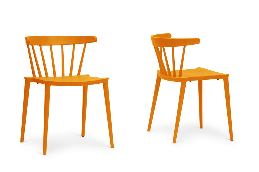 Baxton Studio Finchum Orange Plastic Stackable Modern Dining Chair - Dine in Style Store