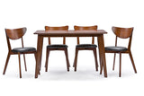 Baxton Studio Sumner Mid-Century Style "Walnut" Brown  5-Piece Dining Set - Dine in Style Store