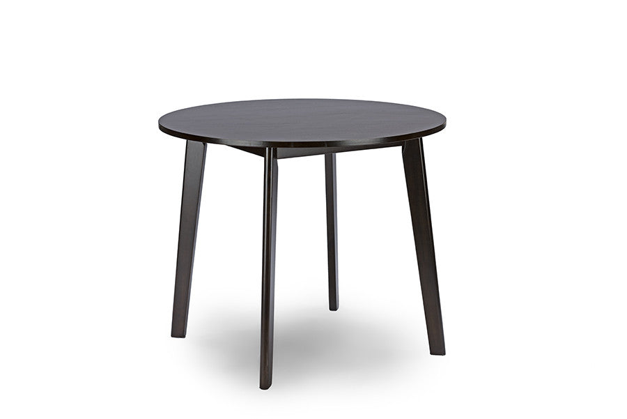 Baxton Studio Debbie Mid-Century Dark Brown Wood Round Dining Table - Dine in Style Store