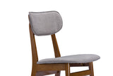 Baxton Studio Sacramento Mid-Century Dark Walnut Wood Grey Faux Leather Dining Chairs - Dine in Style Store