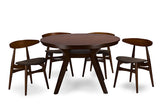 Baxton Studio Flamingo Mid-Century Dark Walnut Wood 5PC Dining Set - Dine in Style Store