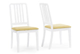 Baxton Studio Jasmine Mid-century Modern 5-Piece White Wood Dining Set with Green Upholstered Dining Chair - Dine in Style Store