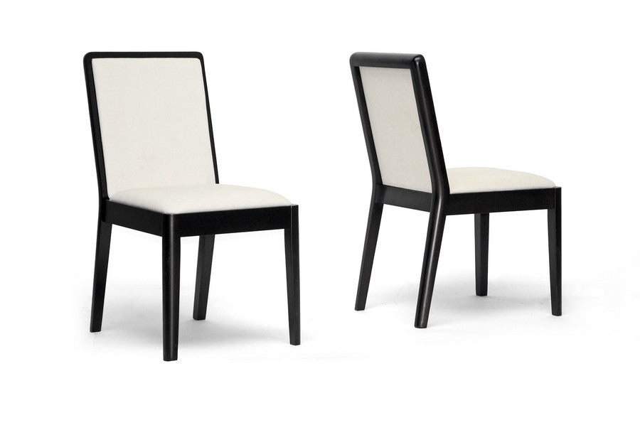 Baxton Studio Maeve Dark Brown and Cream Modern Dining Chair - Dine in Style Store