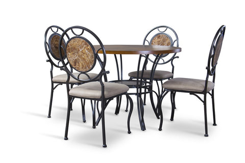 Baxton Studio Verona Wood and Metal 5-Piece Contemporary Dining Set - Dine in Style Store