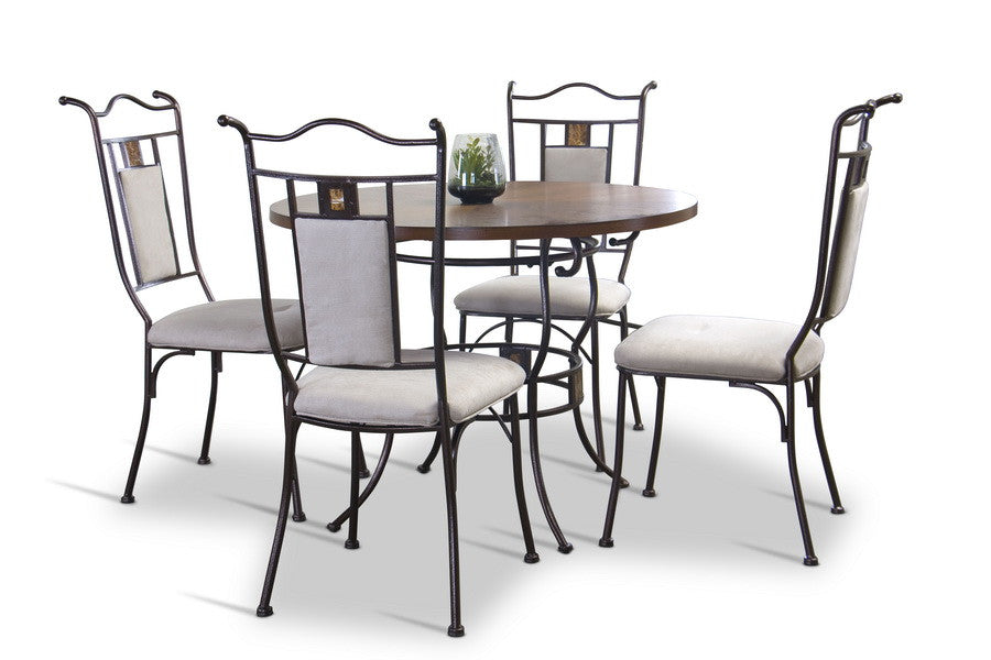 Baxton Studio Tirana Wood and Metal 5-Piece Transitional Dining Set - Dine in Style Store