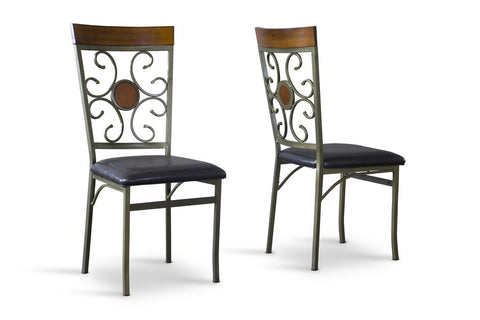 Baxton Studio Modica Wood and Metal Contemporary Dining Chair - Dine in Style Store