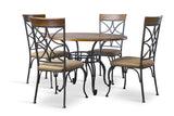 Baxton Studio Ibiza Wood and Metal 6-Piece Contemporary Dining Set with BakerÕs Rack - Dine in Style Store