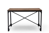 Baxton Studio Greyson Vintage Industrial Antique Bronze Home Office Wood Desk - Dine in Style Store