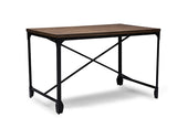 Baxton Studio Greyson Vintage Industrial Antique Bronze Home Office Wood Desk - Dine in Style Store